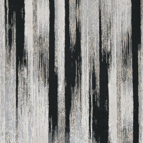 4' X 6' Black Silver and Gray Abstract Power Loom Area Rug